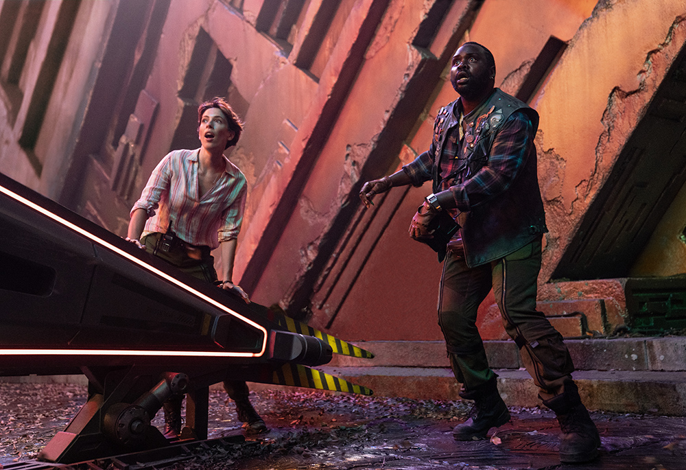 Rebecca Hall as Dr. Ilene Andrews, left, and Brian Tyree Henry as Bernie in "Godzilla x Kong: The New Empire" (Courtesy of Warner Bros. Pictures/Dan McFadden)