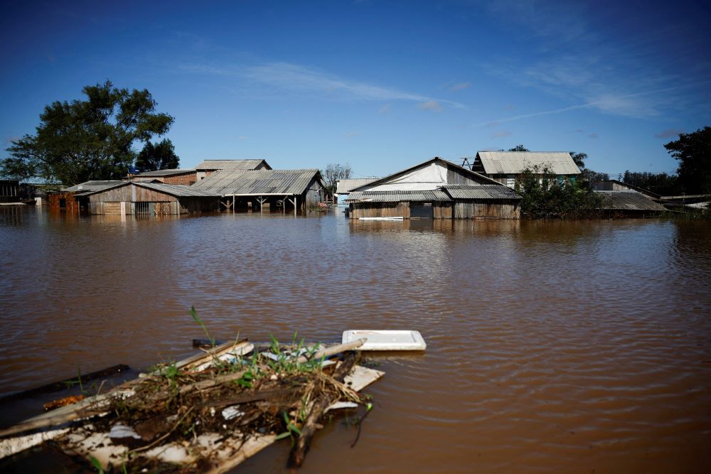 The flooded fishing hamlet of Paqueta in Canoas in Brazil's Rio Grande do Sul state is seen May 14, 2024. (OSV News photo/Adriano Machado, Reuters)