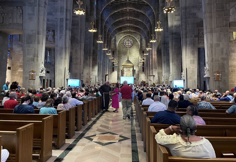 Community members gathered for a discussion on the potential closure of churches in the Baltimore Archdiocese.