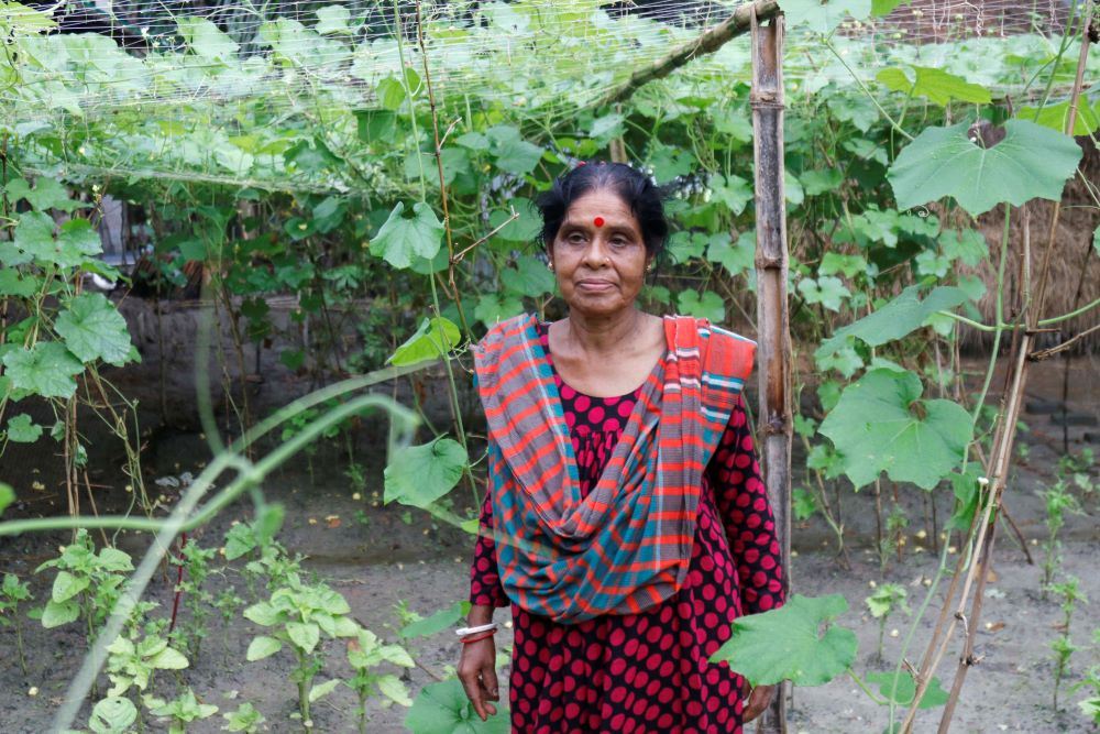Latika Mandal, 60, preserves Indigenous varieties and plants them in backyards. She has about 150 varieties of Indigenous vegetable seeds.
