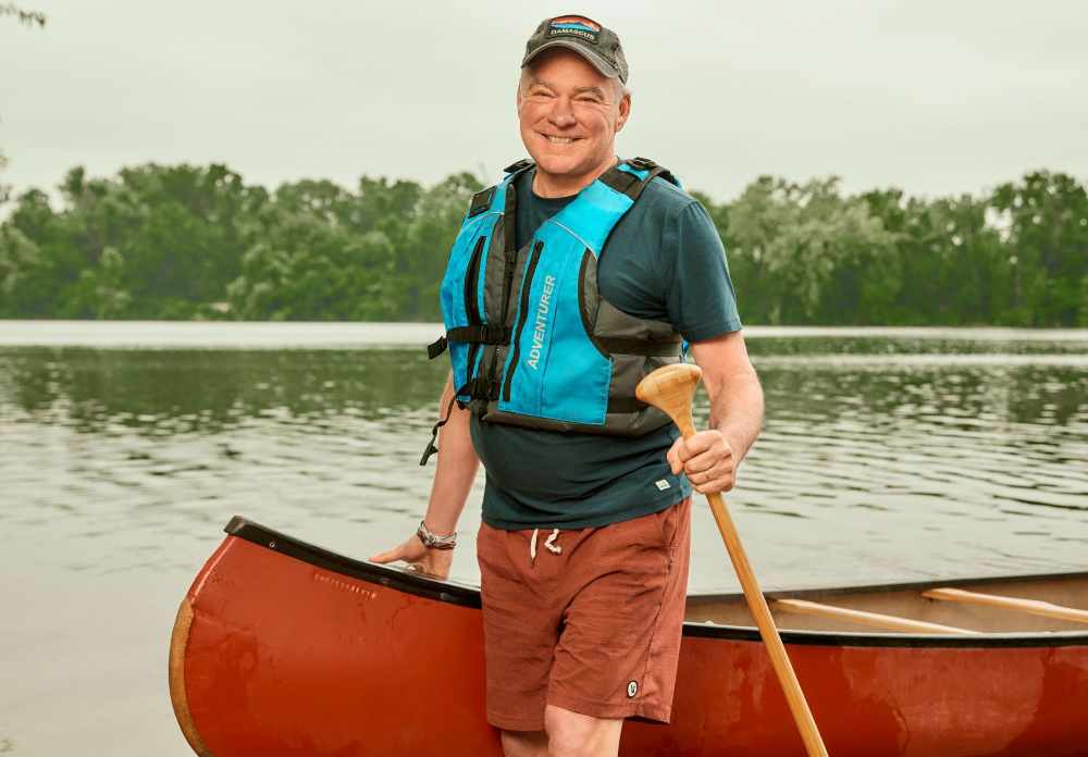 U.S. Sen. Tim Kaine with canoe U.S. Sen. Tim Kaine with canoe
