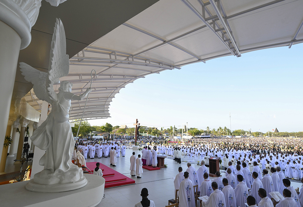 Pope Francis celebrates an outdoor Mass in Tasitolu, East Timor, also known as Timor-Leste, on Sept. 10. (CNS/Vatican Media) Pope Francis celebrates an outdoor Mass in Tasitolu, East Timor, also known as Timor-Leste, on Sept. 10. (CNS/Vatican Media)