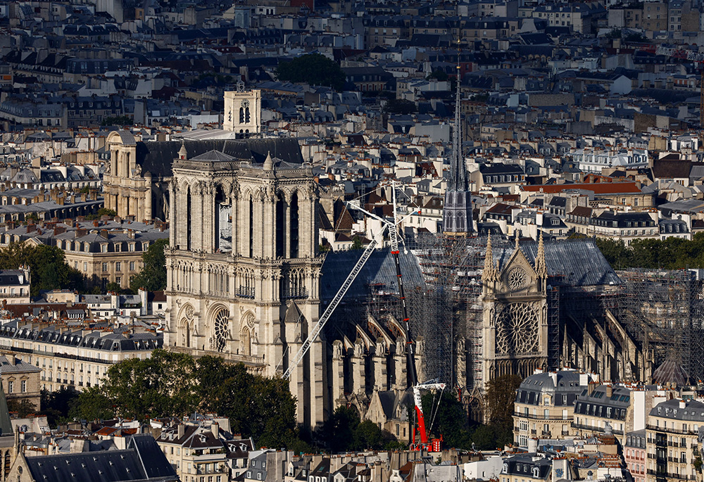 A general view shows Notre Dame Cathedral in Paris Aug. 25, 2024, the day of commemoration ceremonies marking the 80th anniversary of the liberation of Paris from Nazi rule. (OSV News/Reuters/Christian Hartman)