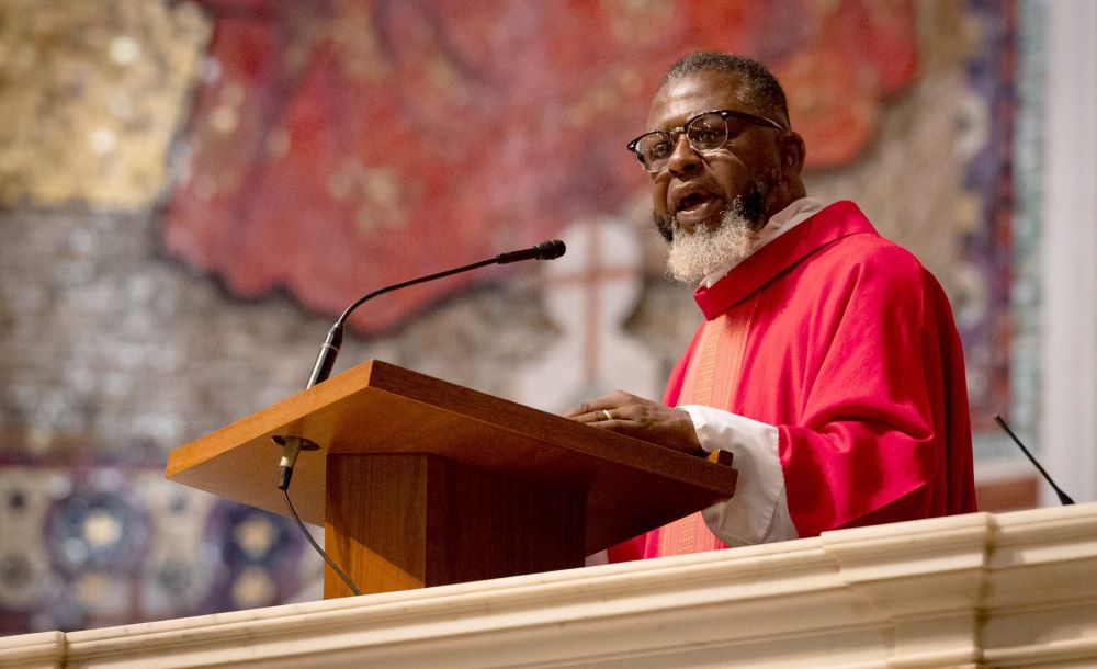 Deacon Darryl Kelley gives the homily at the 72nd annual Red Mass Oct. 6 at the Cathedral of St. Matthew the Apostle in Washington. Kelley, an attorney, serves in ministry at St. John the Evangelist Parish in Clinton, Maryland. Deacon Darryl Kelley gives the homily at the 72nd annual Red Mass Oct. 6 at the Cathedral of St. Matthew the Apostle in Washington. Kelley, an attorney, serves in ministry at St. John the Evangelist Parish in Clinton, Maryland.