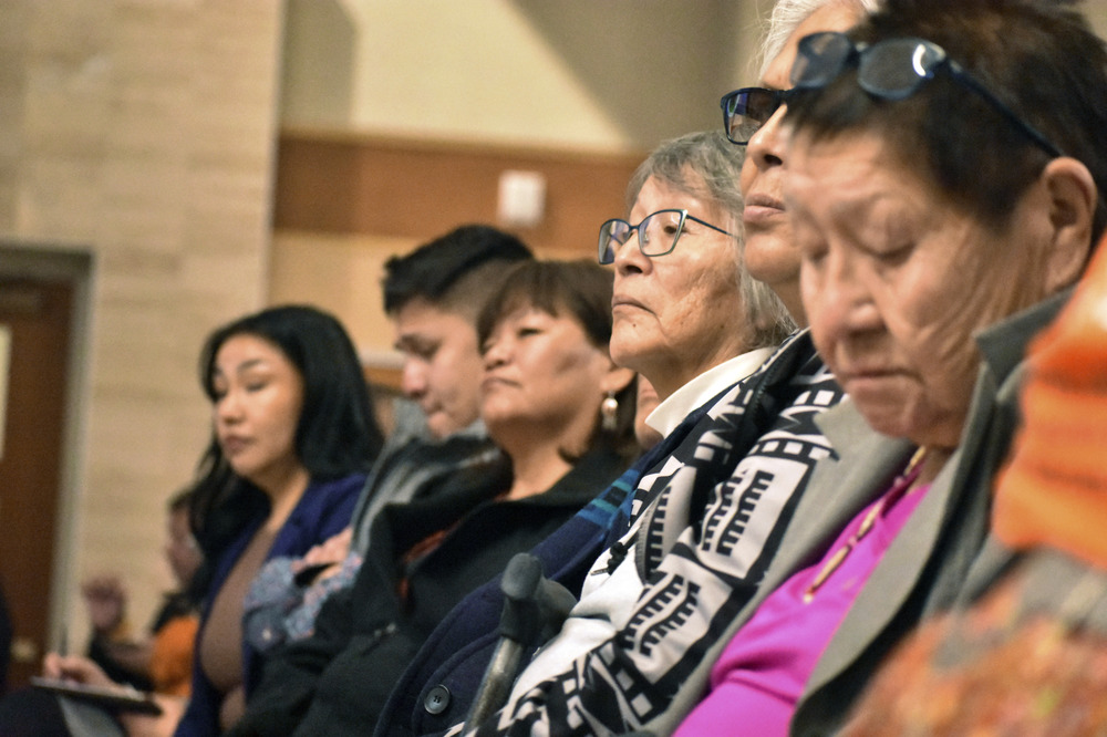 Cheyenne Elders, Bozeman, Montana, Nov. 5, 2023. Row of people sitting.