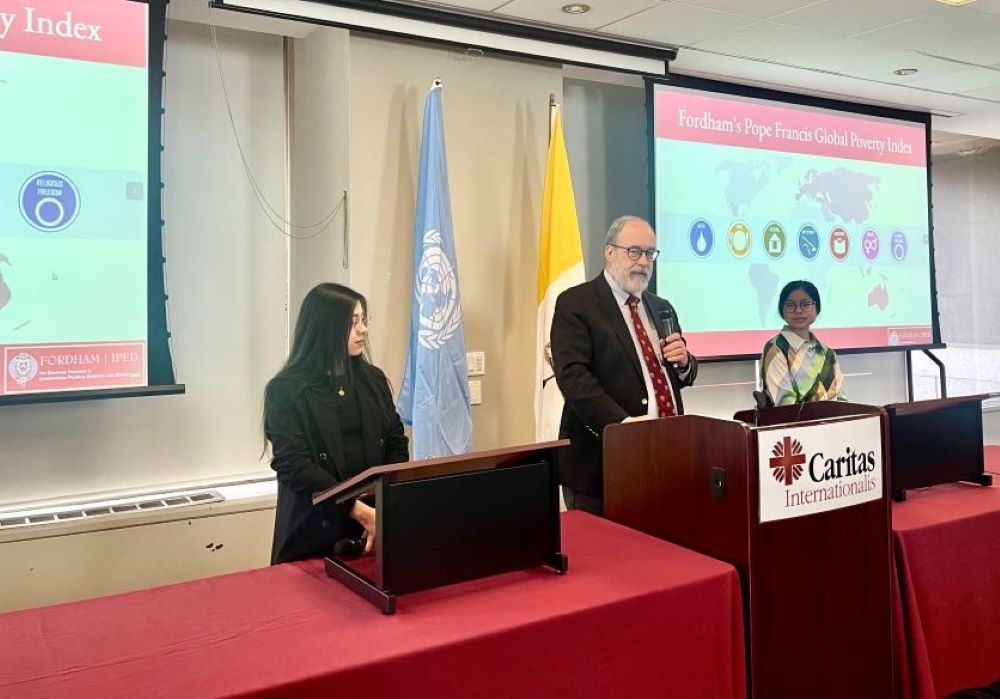 Researchers present the 2024 Fordham Francis Index at the United Nations Church Center in New York on Nov. 15. Researchers present the 2024 Fordham Francis Index at the United Nations Church Center in New York on Nov. 15.