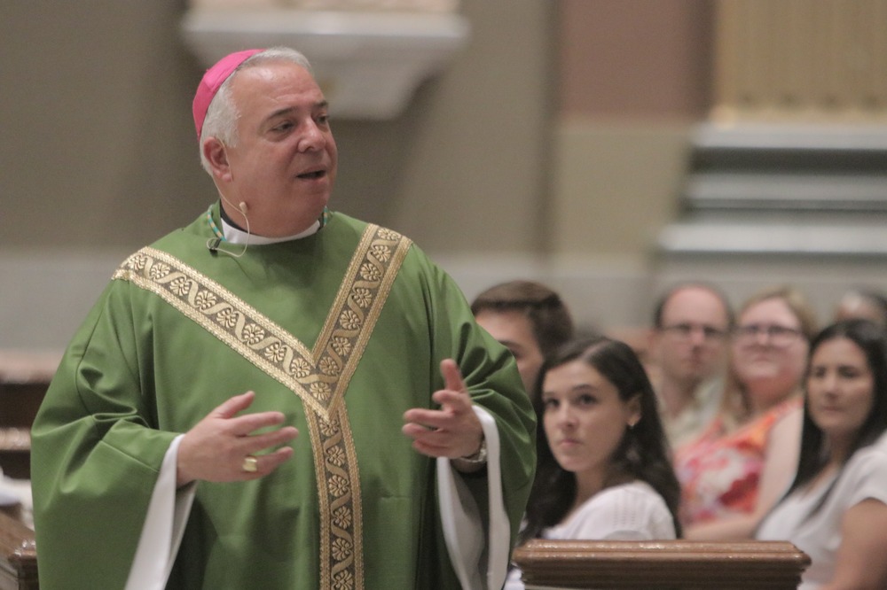 Archbishop Nelson J. Perez of Philadelphia, June 23, 2024. The archbishop vested for ordinary time speaks.