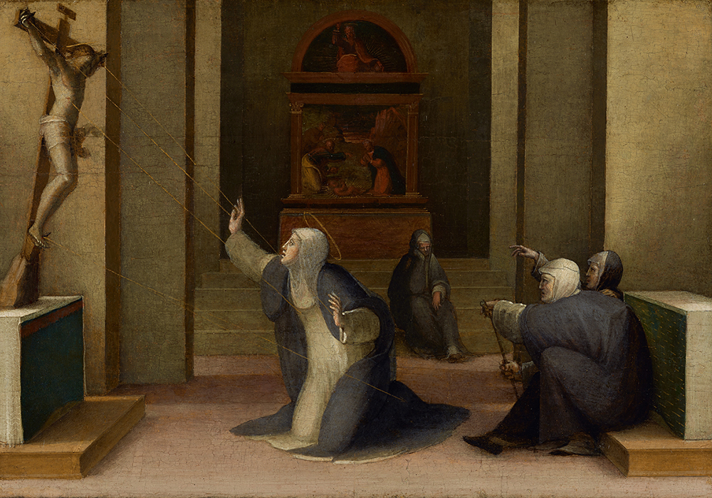 "Saint Catherine of Siena Receiving the Stigmata," an 1513-1515 painting by Domenico Beccafumi (J. Paul Getty Museum, public domain)