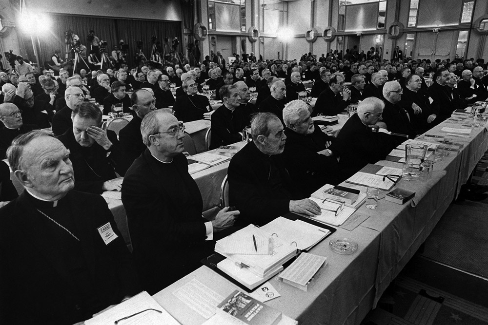 The U.S. bishops gather in Washington, D.C., in November 1986. At the meeting, they approved their landmark pastoral "Economic Justice For All." (CNS file/Bob Strawn)