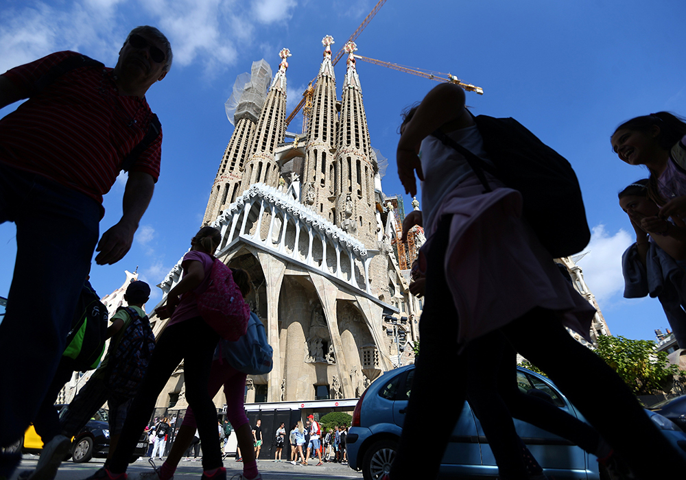 The Basilica of the Holy Family, or Sagrada Família, in Barcelona, Spain, designed by famed Spanish architect Antoni Gaudí, is seen in this March 13, 2020, photo. On April 14, 2025, Pope Francis declared Gaudí venerable, recognizing his heroic virtues in a decree announced during a Vatican audience with Cardinal Marcello Semeraro. (OSV News/Reuters/Ivan Alvarado)