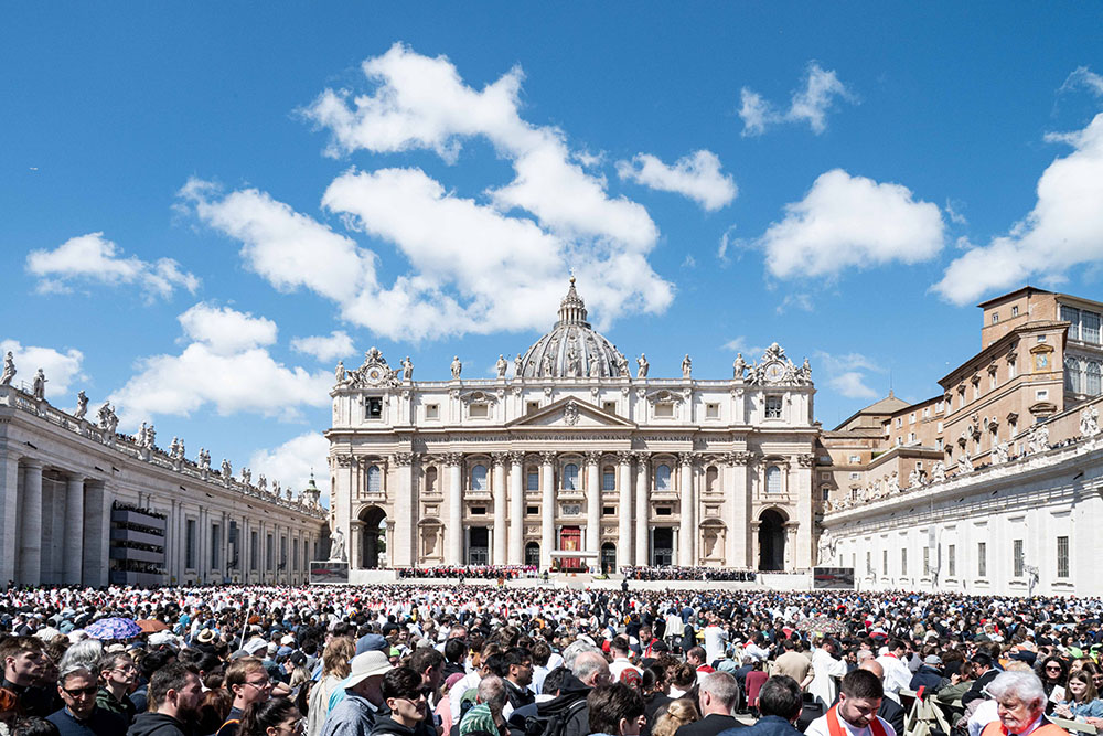 An estimated 200,000 people gather in St. Peter's Square and the neighboring streets to attend the funeral Mass for Pope Francis at the Vatican April 26, 2025. (CNS/Cristian Gennari, pool)