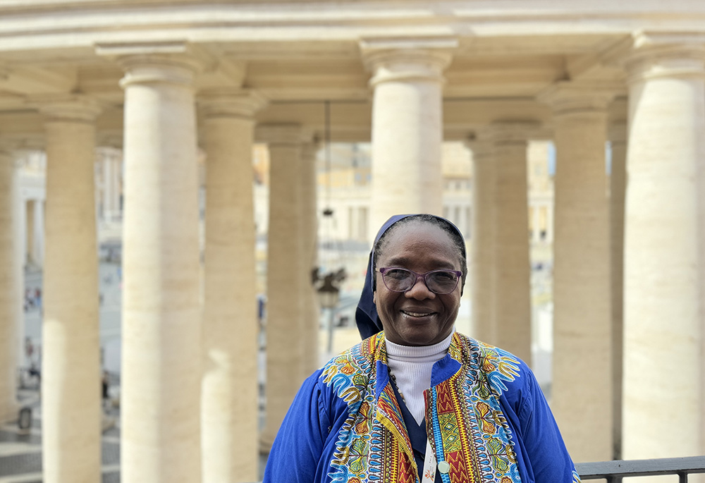 Sr. María Suyapa Cacho Álvarez, of the Daughters of Charity of St. Vincent de Paul, in this photo from Oct. 9, 2024, said the death of Pope Francis should not generate sadness. "He will never abandon us. He would never abandon his church. He will always remember us and he is like an angel, protecting his church. What God has taken part in, no one is capable of destroying it, no matter how bent a person is on destroying it," said the Honduran sister, a facilitator at the synod on synodality. (Rhina Guidos)