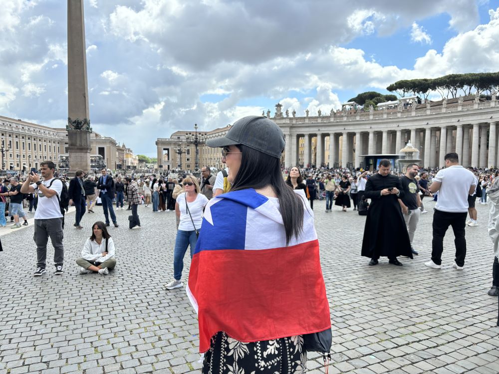 Isabel Segovia Severin traveled from Viña Del Mar, Chile, in hopes of seeing white smoke and the new pope. "We leave tomorrow so we hope that today is the day," she said on May 8, the second day of the conclave. (NCR photo/Olivia Bardo) Isabel Segovia Severin traveled from Viña Del Mar, Chile, in hopes of seeing white smoke and the new pope. "We leave tomorrow so we hope that today is the day," she said on May 8, the second day of the conclave. (NCR photo/Olivia Bardo)