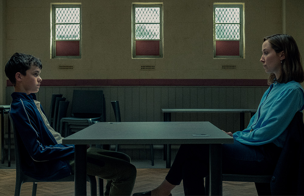 Owen Cooper and Erin Doherty star in "Adolescence." (Ben Blackall/Netflix)