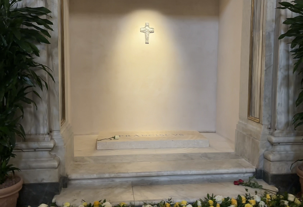 The tomb of Pope Francis, inside the Basilica of St. Mary Major in Rome on April 30, 2025. (NCR photo/Olivia Bardo)