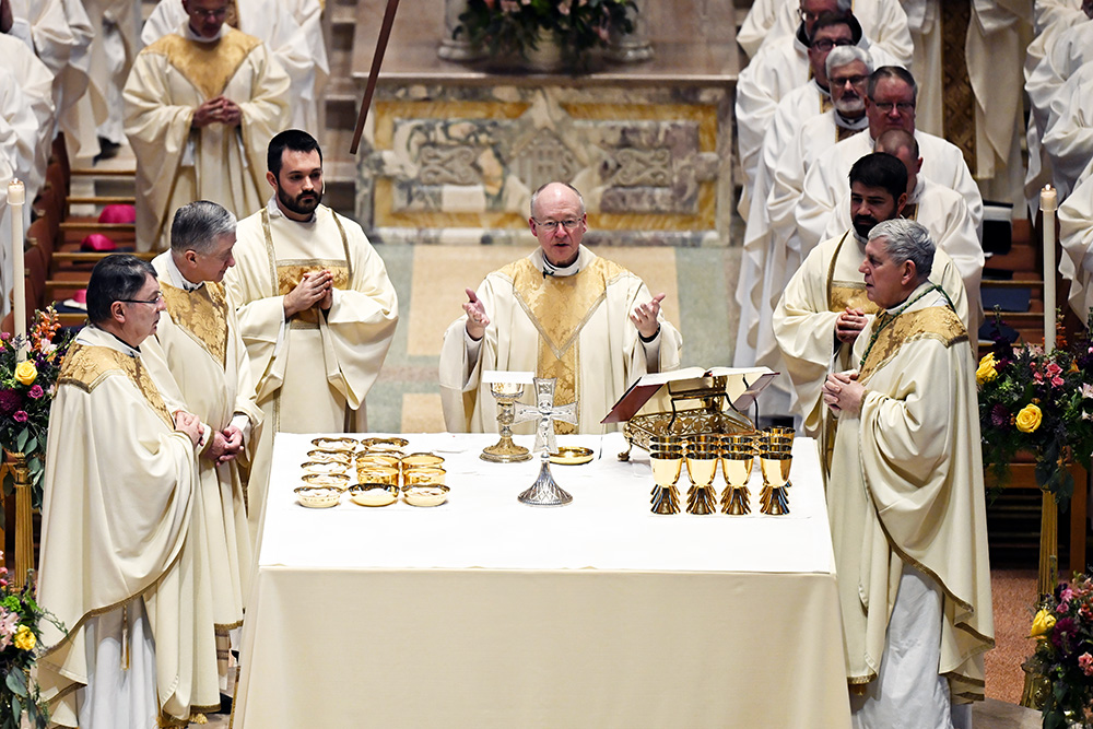 Archbishop Jeffrey Grob concelebrates Mass with the presbyterate during his installation as the 12th archbishop of the Milwaukee Archdiocese Jan. 14, 2025. (OSV News/Catholic Herald/Andy Gilicinski)