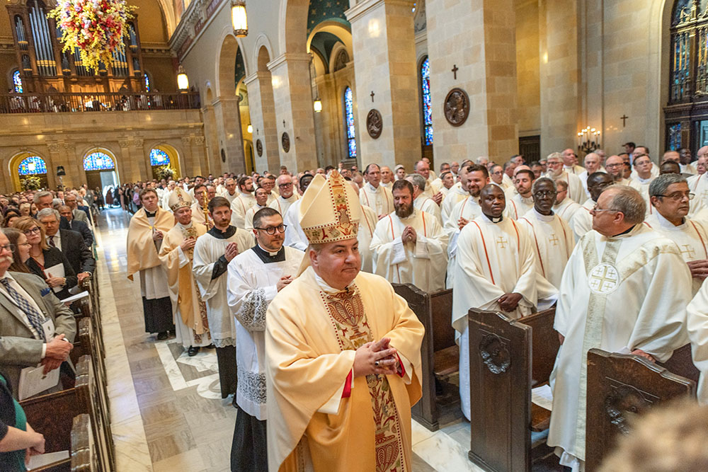 Archbishop Michael McGovern processes in during his installation Mass at St. Cecilia Cathedral in Omaha, Neb., May 7, 2025. (OSV News/Ervin Photography/Courtesy of Omaha Archdiocese)
