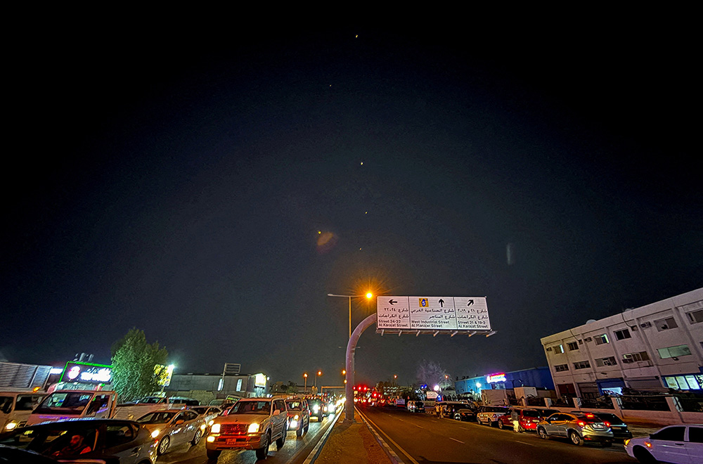 Interceptor missiles are fired, after Iran's armed forces say they targeted the Al-Udeid base in a missile attack, as seen from Doha, Qatar, June 23, 2025. (OSV News/Reuters/Stringer)