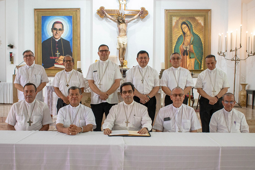 The bishops of El Salvador, seen in this undated photo, published a pastoral letter May 29, 2025, criticizing use of one of the country's maximum prisons to incarcerate migrants deported from the U.S. (Courtesy of Episcopal Conference of El Salvador)