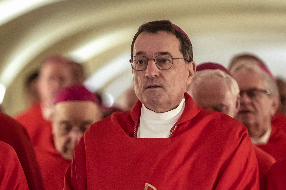 Bishop Joseph Brennan of Fresno, Calif., concelebrates Mass in the crypt of St. Peter's Basilica at the Vatican Jan. 27, 2020. (CNS/Stefano Dal Pozzolo)
