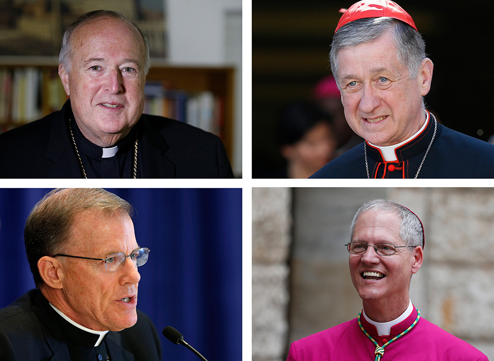 Cardinals Robert McElroy of Washington, Blase Cupich of Chicago, and Archbishops John Wester of Santa Fe, N.M., and Paul Etienne of Seattle, are pictured in a combination photo. In August 2025, during the 80th anniversary of the atomic bombings of Hiroshima and Nagasaki, the four prominent U.S. prelates will travel to Japan to participate in a Pilgrimage of Peace, fostering prayer, dialogue, and global advocacy for nuclear disarmament. (OSV News files/OSV News/CNS)