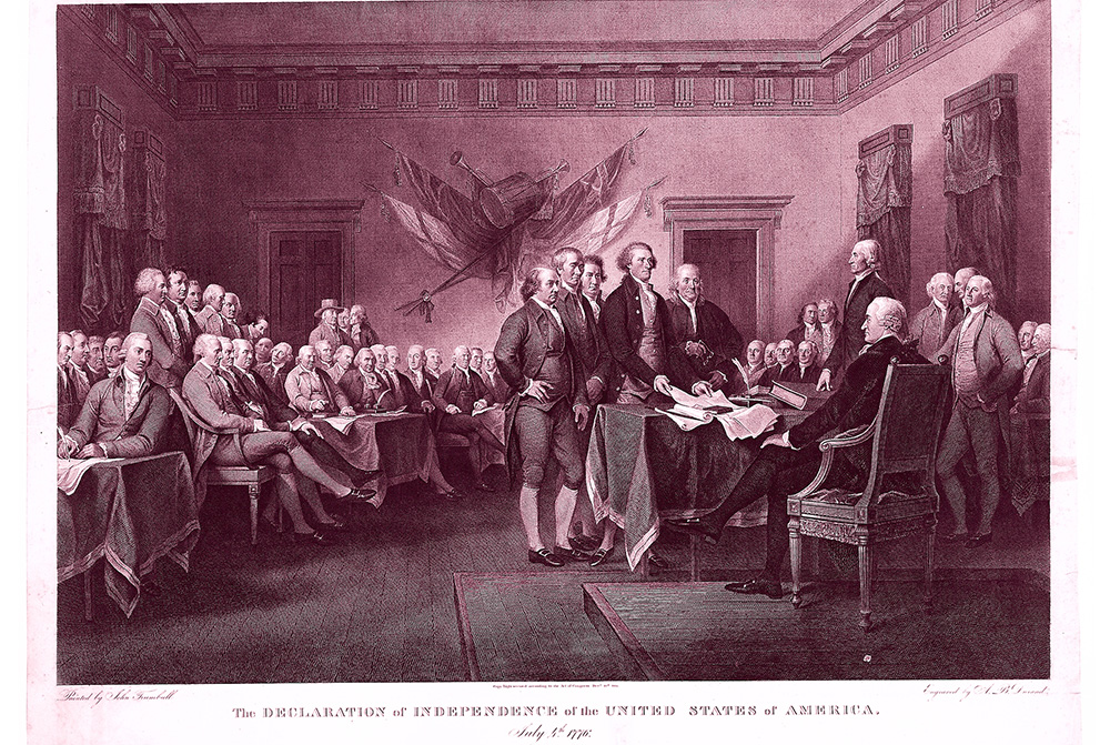 "The Declaration of Independence, July 4, 1776," an 1823 engraving by Asher Brown Durand after original painting by John Trumbull (Metropolitan Museum of Art)