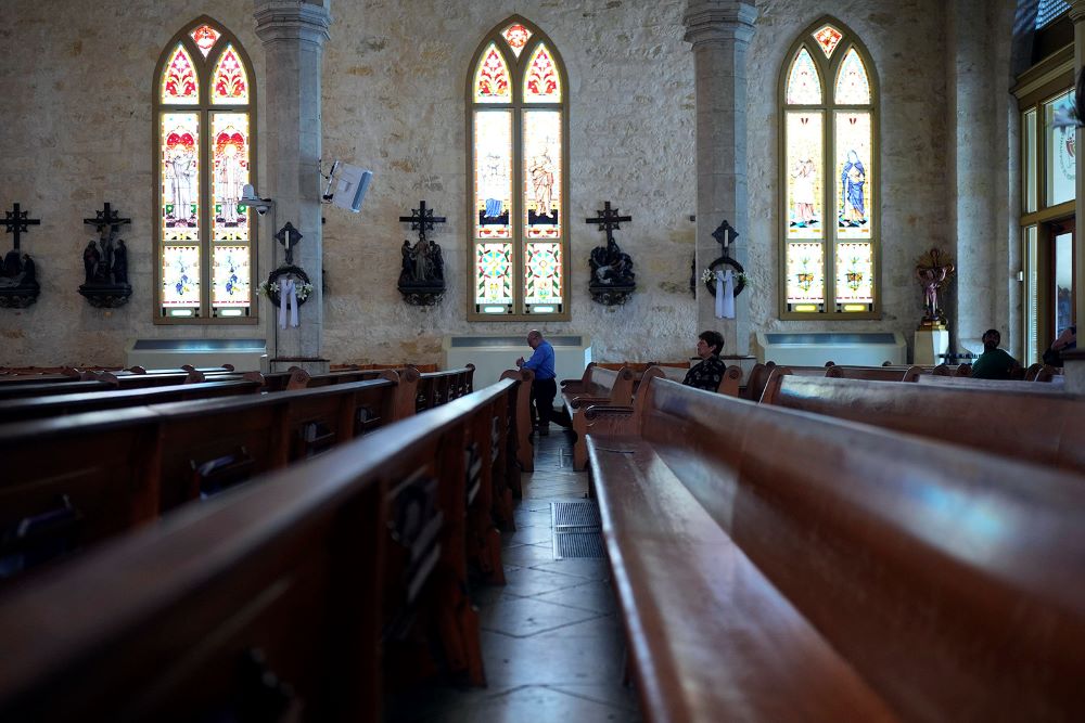 Parishioners pray and meditate at San Fernando Cathedral, May 8 in San Antonio. (AP/Eric Gay) Parishioners pray and meditate at San Fernando Cathedral, May 8 in San Antonio. (AP/Eric Gay)