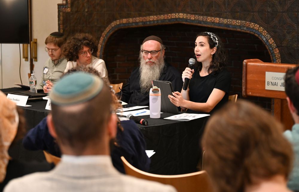 Sarah Wolf speaks during a panel discussion. Sarah Wolf speaks during a panel discussion.