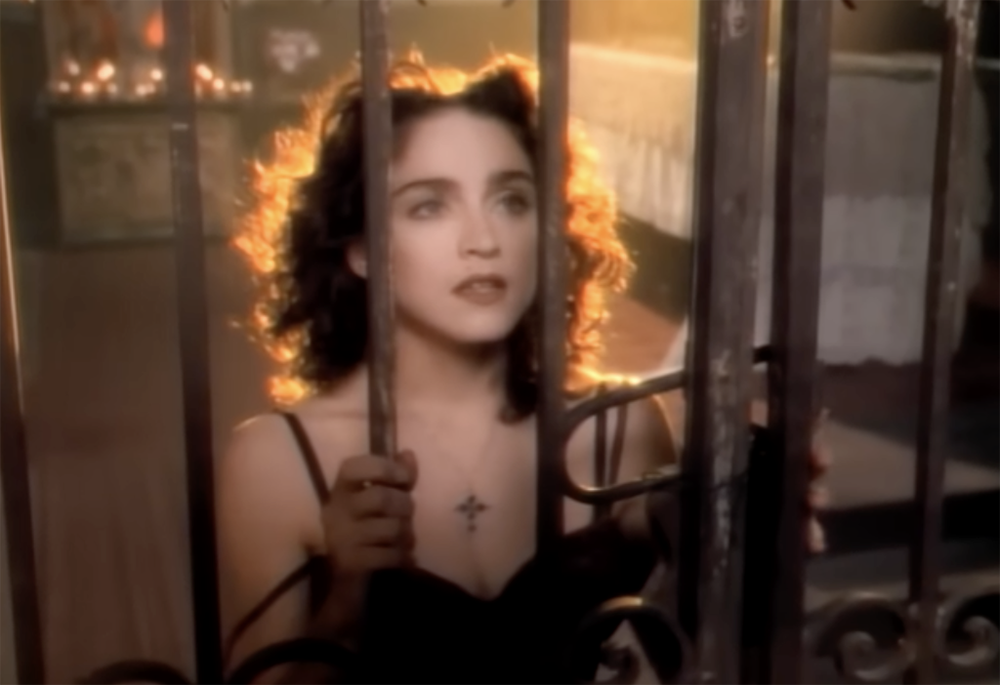 Madonna's "Like a Prayer" music video, which was released in 1989 and featured Catholic imagery, is one of the controversies explored in Paul Elich's new book, The Last Supper: Art, Faith, Sex, and Controversy in the 1980s. (NCR screenshot/YouTube)