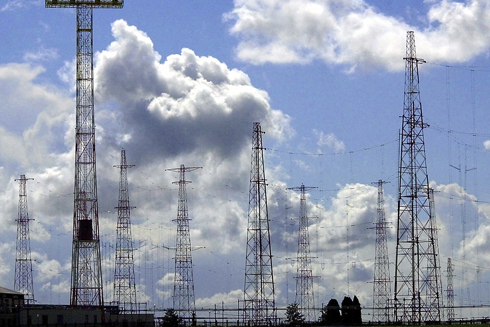 A view of the antennas of the Vatican Radio, which beams the Pope's words around the world, is seen in Santa Maria di Galeria, on the outskirts of Rome, on April 11, 2001. (AP Photo/ Gregorio Borgia, File)