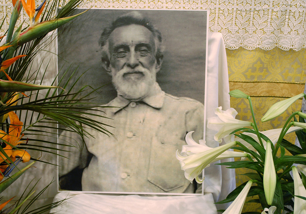 Joseph Dutton, sainthood candidate, is depicted in a picture at the altar of Blessed Sacrament Church in Stowe, Vermont, April 24, 2022. (OSV News/Vermont/Cori Fugere Urban) Joseph Dutton, sainthood candidate, is depicted in a picture at the altar of Blessed Sacrament Church in Stowe, Vermont, April 24, 2022. (OSV News/Vermont/Cori Fugere Urban)