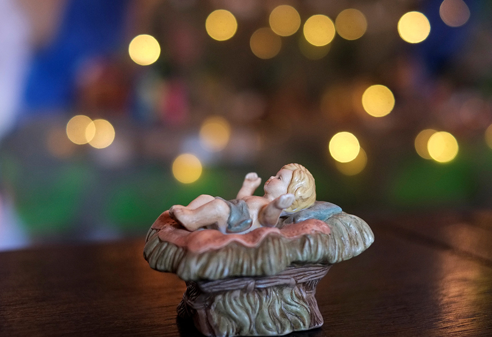 A figurine of the Christ Child is displayed in a Nativity scene at a home in Chicani, Bolivia, Dec. 7, 2020. (OSV News/Reuters/David Mercado)