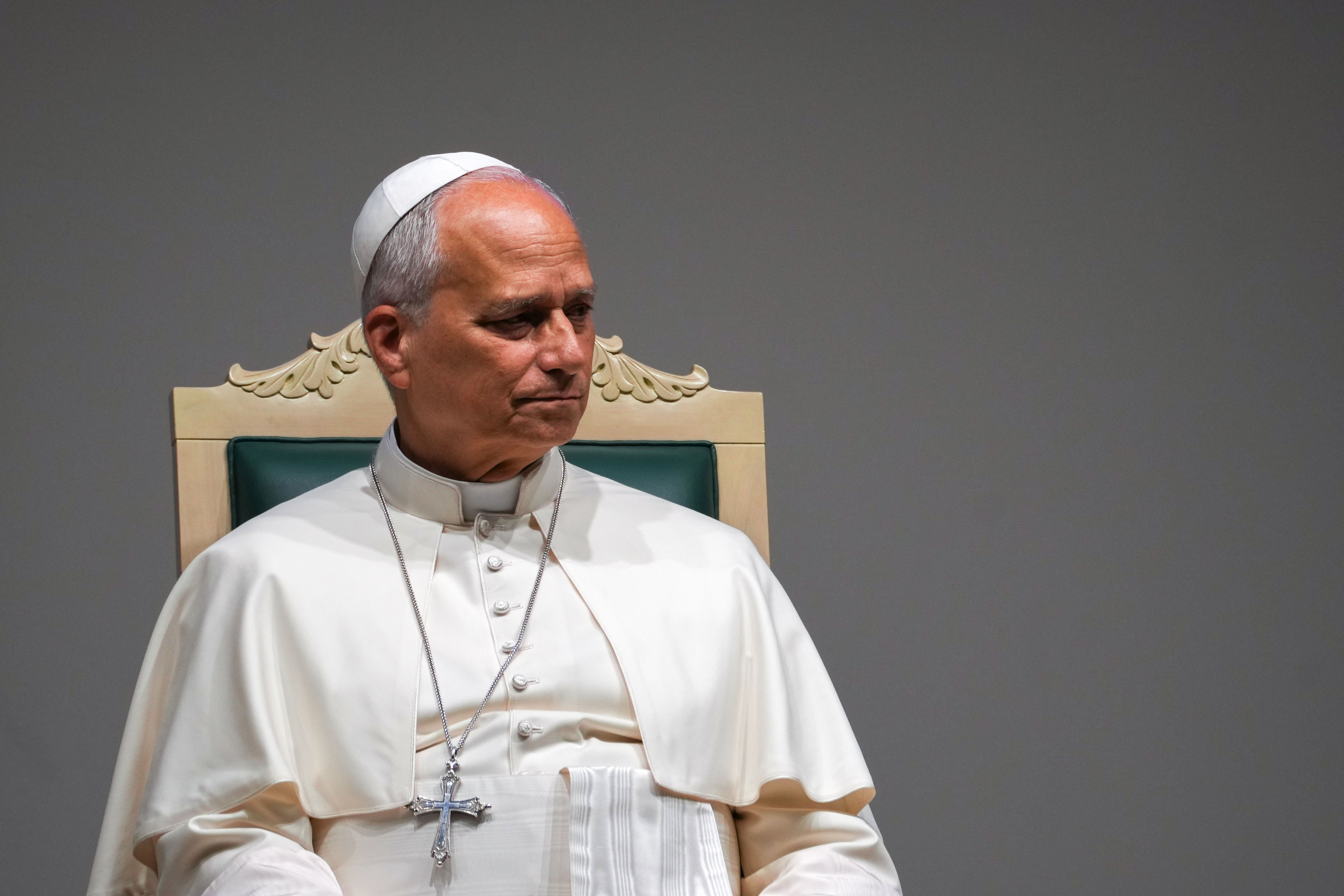 Pope Leo XIV attends the annual session of the World Food Program's executive board during his visit to the agency's Rome headquarters June 22, 2026. (CNS photo/Lola Gomez)