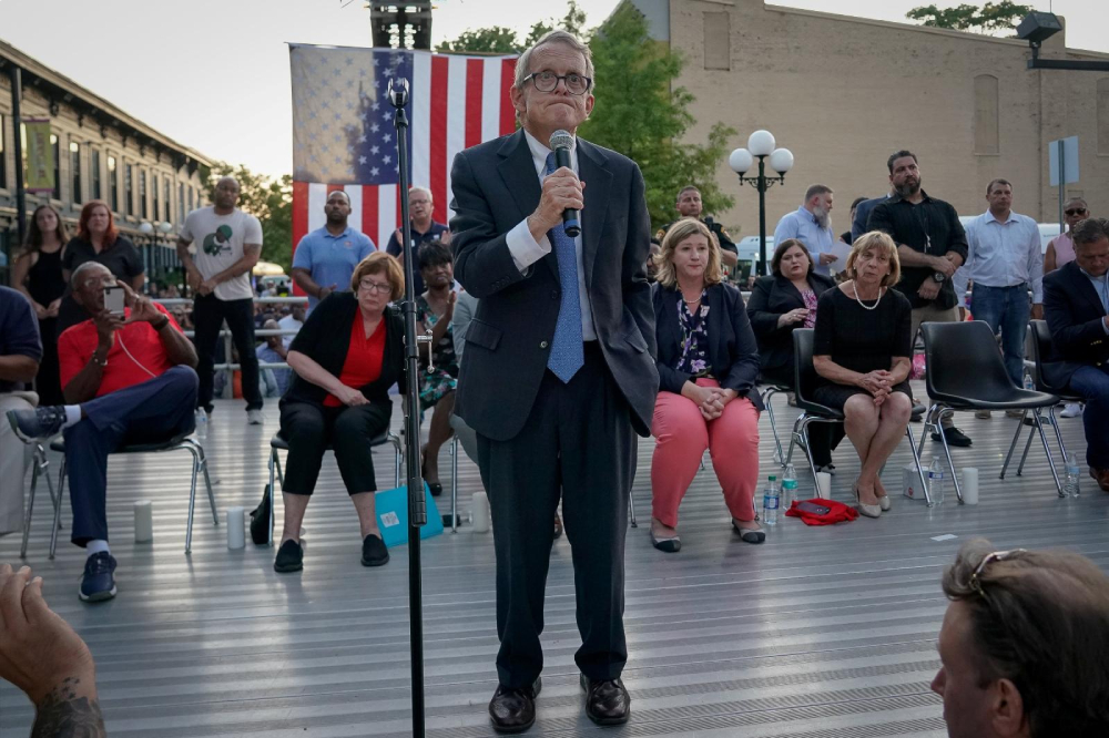 Ohio Gov. Mike DeWine in Dayton in 2019.