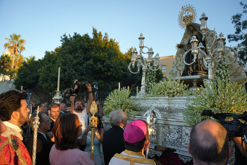 Faithful take part in the annual procession and floral offering honoring Our Lady of Africa, patroness of Ceuta, at Plaza de África and the Sanctuary of Our Lady of Africa in Ceuta, Spain, Aug. 4, 2026. (OSV News/courtesy Diocese of Cádiz-Ceuta)