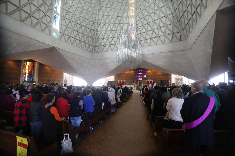 People attend Mass at the Cathedral of St. Mary of the Assumption in San Francisco May 19, 2024. (OSV News/Bob Roller)