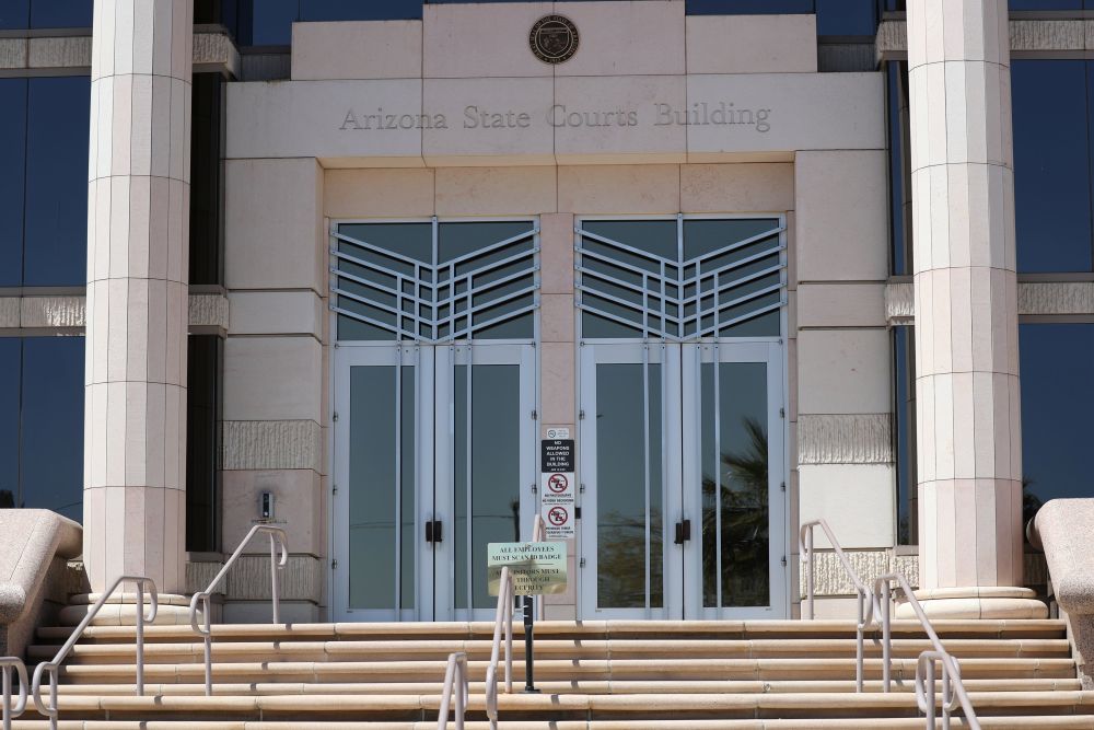 The entrance of the Arizona Supreme Court is pictured in Phoenix April 11, 2024. (OSV News/Bob Roller)