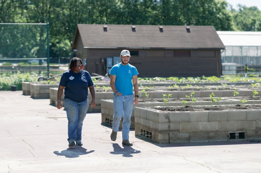 Students at the University of Dayton help grow a variety of produce on the campus' Flyer Farm, a 3-acre urban agriculture project. Most of what grows at the farm is given away to feed the hungry across the Dayton region. (Courtesy of University of Dayton)