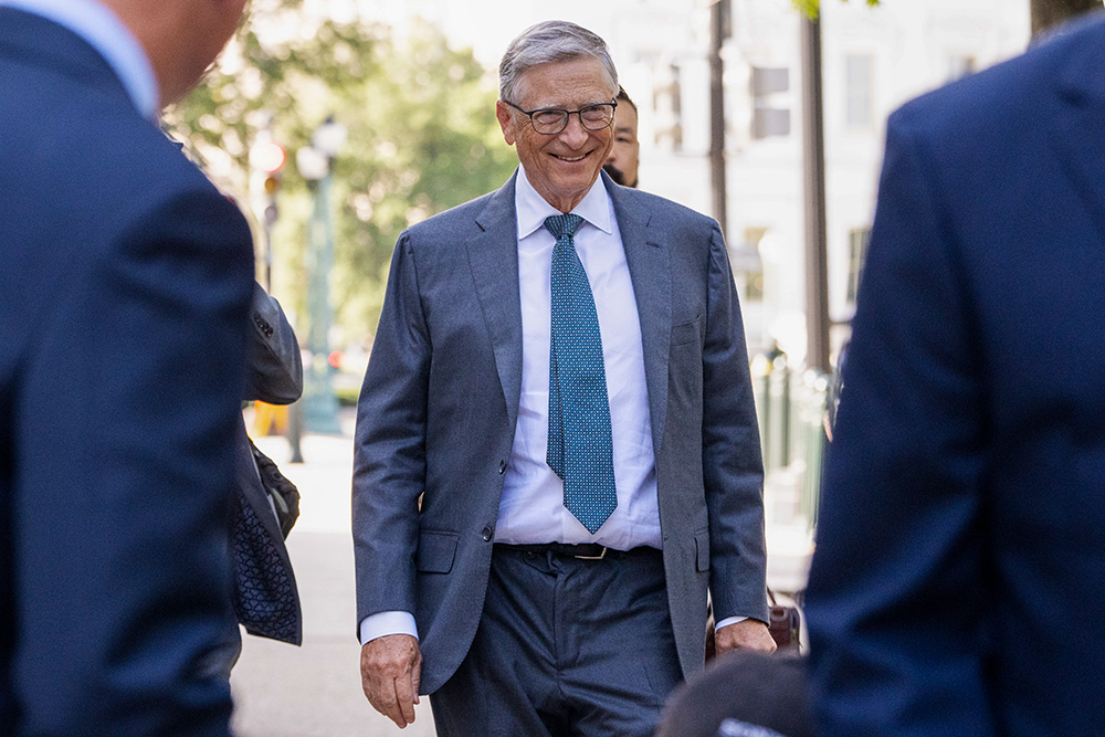 Microsoft co-founder Bill Gates arrives for a closed-door gathering of leading tech CEOs to discuss artificial intelligence and how it should be regulated, at Capitol Hill in Washington on Sept. 13, 2023. (AP/Jacquelyn Martin)