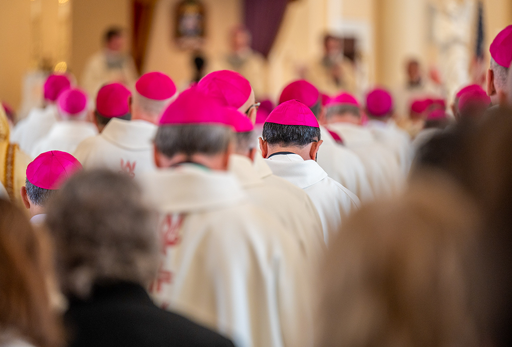 Bishops from around the United States gather at the Basilica of the National Shrine of the Assumption of the Blessed Virgin Mary in Baltimore Nov. 10, 2025, for the opening Mass of the U.S. Conference of Catholic Bishops' fall plenary assembly. (OSV News/Catholic Review/Kevin J. Parks)