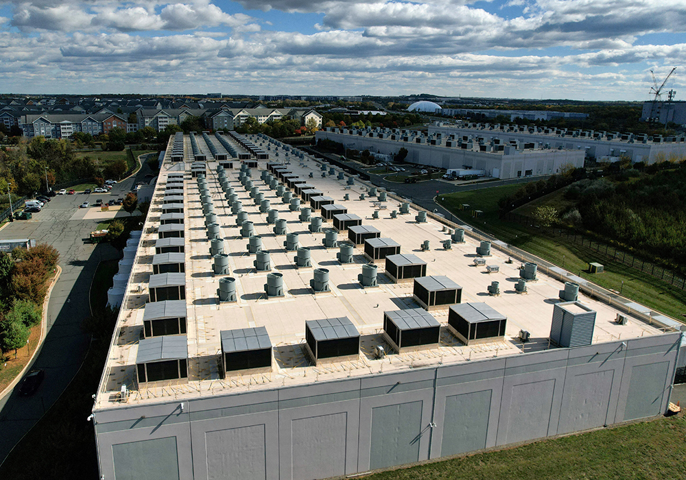 An aerial view shows an Amazon Web Services Data Center known as US East 1 in Ashburn, Virginia, Oct. 20, 2025. (OSV News/Reuters/Jonathan Ernst)