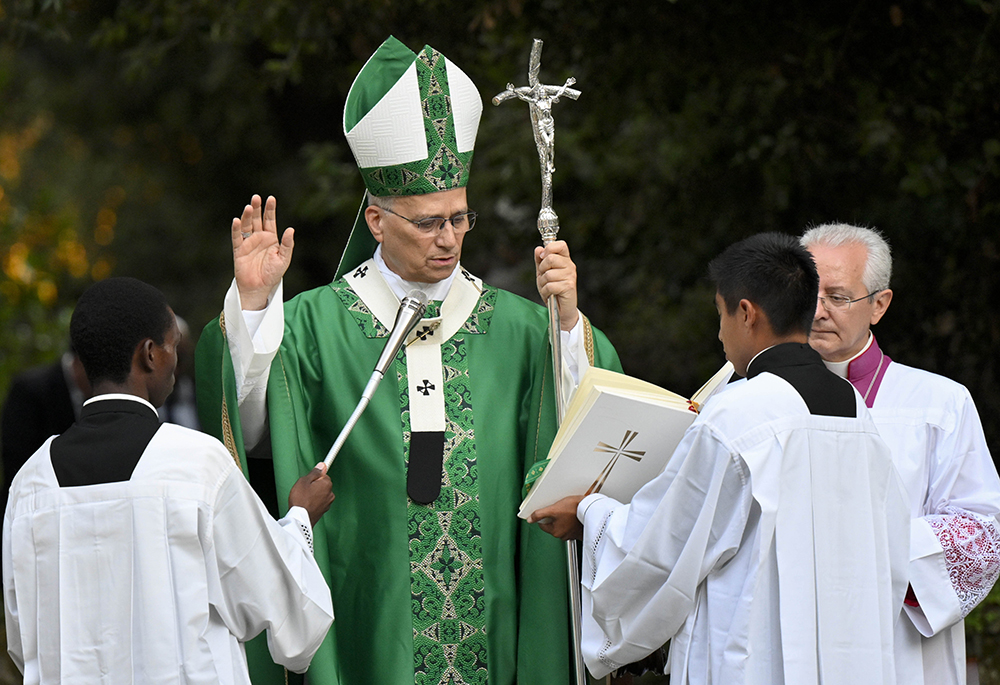 Pope Leo XIV celebrates Mass for the Care of Creation on the grounds of the Borgo Laudato Si’ ecology center in Castel Gandolfo, Italy, Sept. 1, 2026. (CNS/Vatican Media)