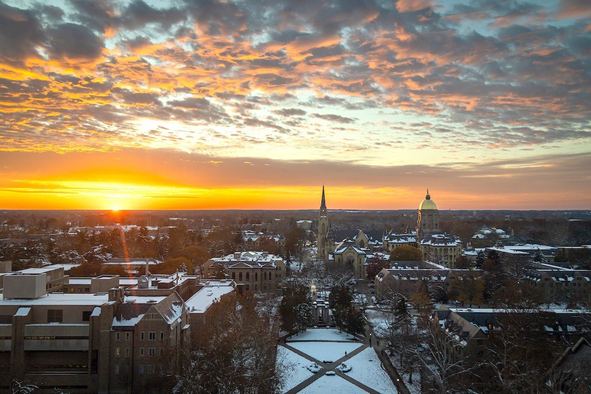 Notre Dame University sunset