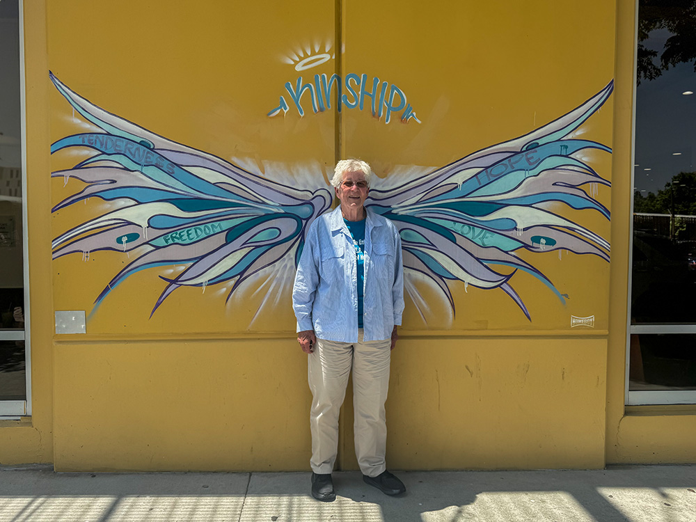 Dominican Sr. Mary Sean Hodges outside the offices of Homeboy Industries, a gang-rehabilitation and reentry program, June 8, 2026, in Los Angeles. Hodges is a leading voice in religious circles on restorative justice. (GSR photo/Rhina Guidos)