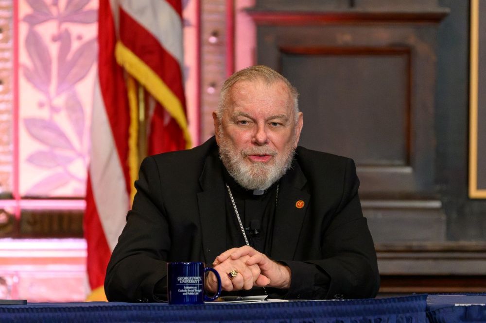 Miami Archbishop Thomas Wenski participates in a roundtable at Georgetown University in Washington Sept. 11, 2025. (OSV News photo/Courtesy Georgetown University/Rafael Suanes)