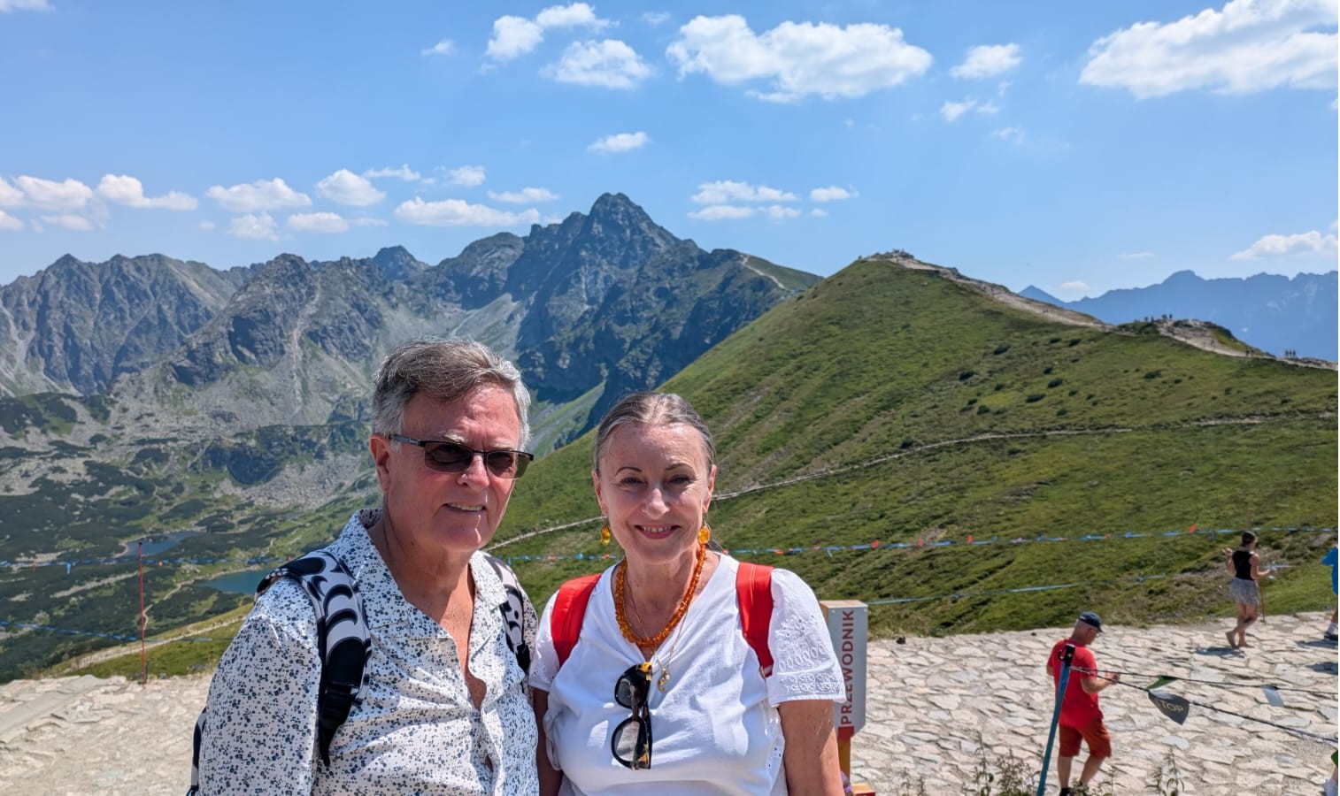 Joseph Kelly and his wife, Alina Rudnicka, pose during a hike in the Polish Tatra mountains this summer. (Courtesy of Joseph Kelly)