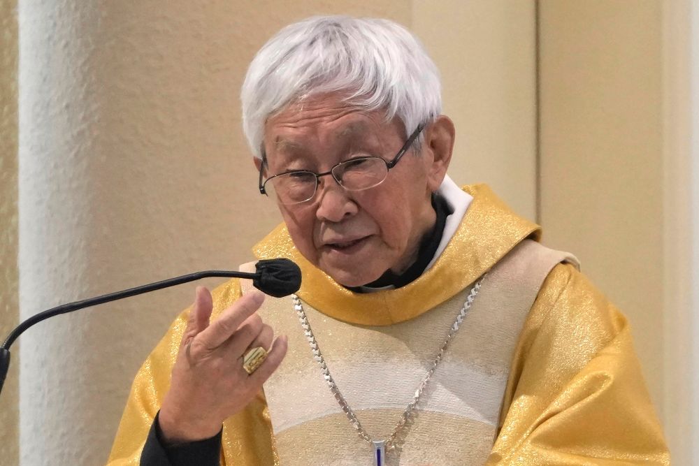 Cardinal Joseph Zen attends a Mass at the Holy Cross Church in Hong Kong on May 24, 2022. (AP/Kin Cheung, file)