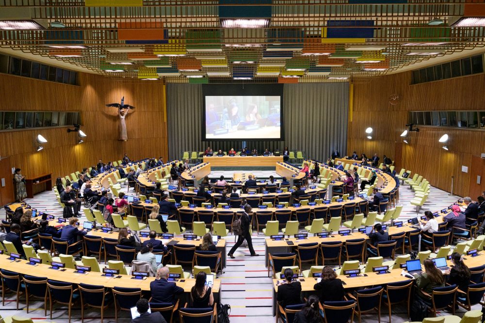A wide view shows participants of a high-level forum on building a culture of peace Sept. 2, 2026, at the United Nations in New York City. (OSV News/United Nations/Manuel Elías)