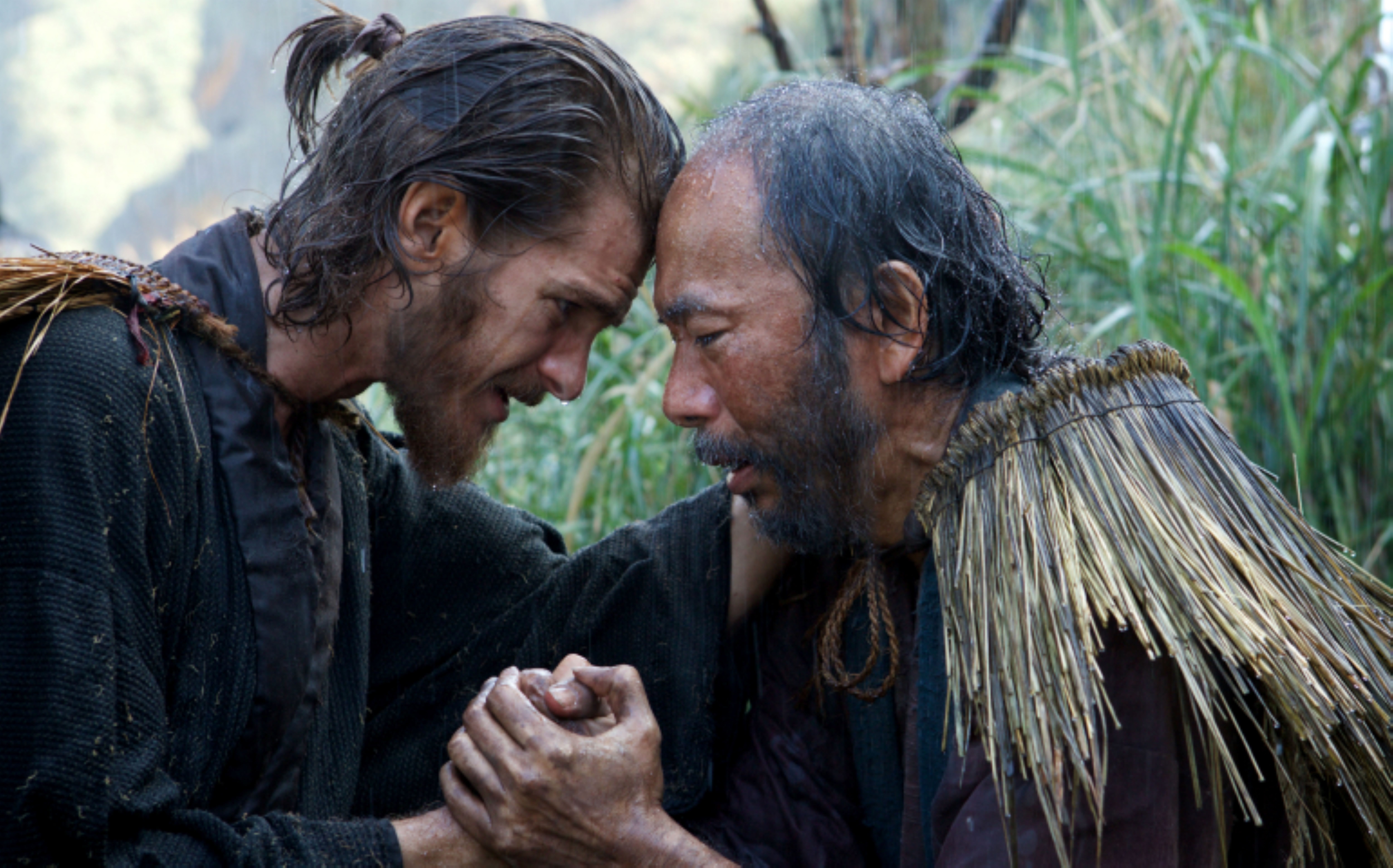Andrew Garfield, left, plays Jesuit Fr. Sebastião Rodrigues, and Shinya Tsukamoto plays Mokichi in the 2016  Martin Scorsese film "Silence." (Paramount Pictures/Kerry Brown)