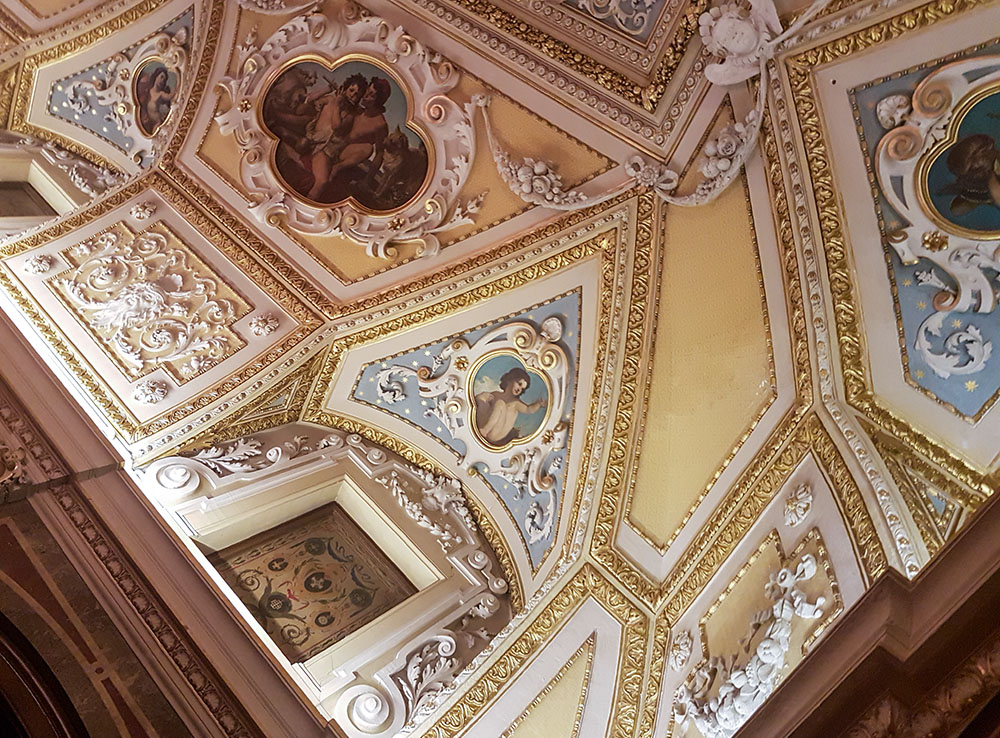 An ornamental ceiling with frescoes is seen in the interior of the Puchberg Castle in Wels, Austria, in a file photo. The castle was recently the site of a Catholic symposium on "Shaping Synodality in Europe." (Wikimedia Commons/Dieter Zoubek)